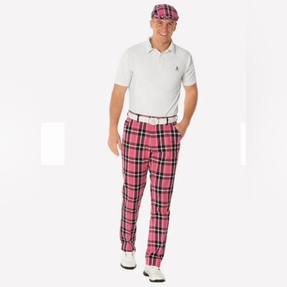 Royal & Awesome NWT Plaid in Pink golf pants size 38/34 - Picture 1 of 6